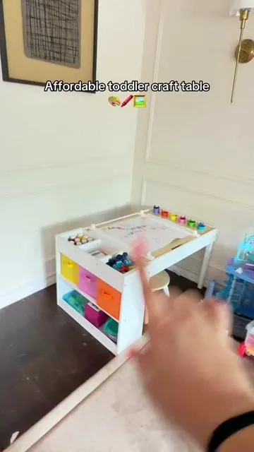 Plus this craft table is on SALE #toddlercrafts #toddlertable #artsandcrafts #kidsactivities #toddlerart 