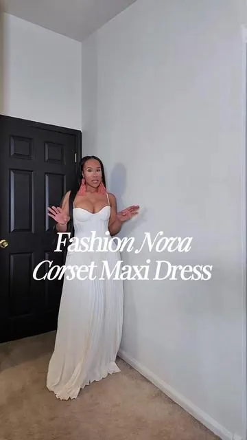 @Fashion Nova Corset Maxi Dress 🤍  I'm 5’7 180lbs Medium  #creatorsearchinsights #tiktokmademebuyit #fashionnova #fashionnovadress #whitedress 