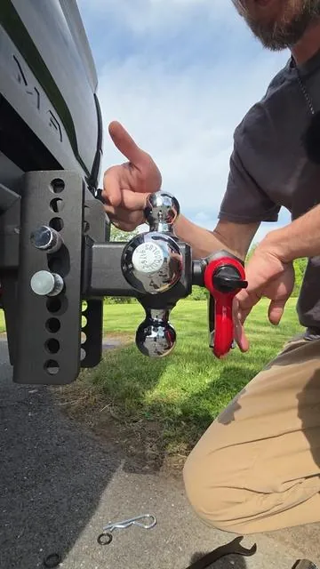 5 in 1 adjustable trailer hitch for 2 inch receiver — tri ball hitch with multiple ball sizes, adjustable drop and rise for level towing, heavy duty steel construction with anti rattle hitch tightener for a quiet ride. Perfect for towing trailers, utility trailers, campers, boats, and work equipment. Easy setup, secure fit, built for truck owners who want versatility and reliability in one hitch. #AdjustableHitch #TrailerHitch #TruckAccessories #Towing  #tiktokshop 