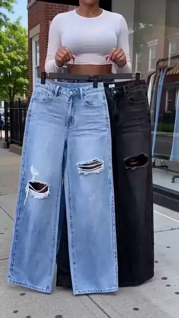 Straight leg jeans that actually look good #jeans #fyp #spotlightfinds #tiktokshop #streetwear  