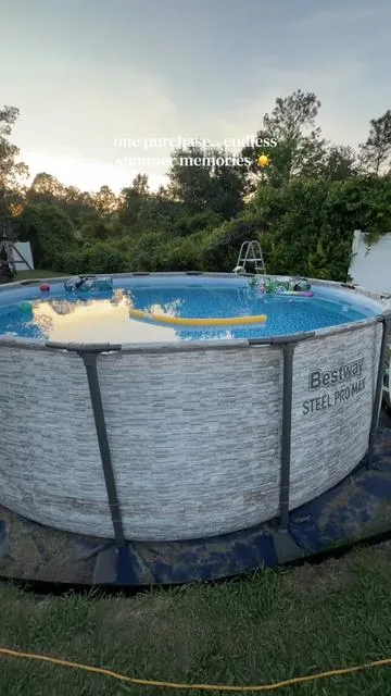 Bestway steel pro max above ground pool with cover, ladder, & pump #abovegroundpool #backyardpool #bestwatsteelpromax @Spreetail 