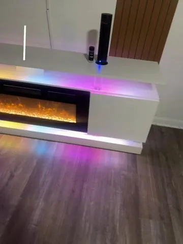 【Ships in 2 Packages】Aoxun Modern Fireplace TV Stand for TVs Up to 80" - Media Console with Storage, Black Entertainment Center for Living Room mirror coffee table square fabric led-lit Rectangular Glass#Aoxun#homedecor#tiktokshop#tiktokshopmothersday #paratii 