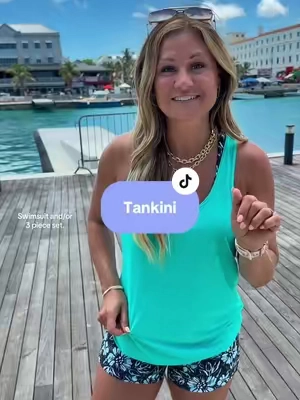 This 3 piece Tankini set is perfect for someone who wants to be fully covered at pool/beach or to wear on a port day or to a theme park! @Tempt Me Swimsuits  #tankini #modestswimwear 