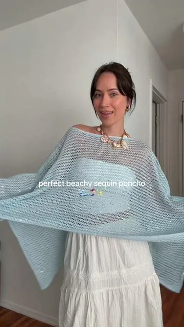 sequin poncho!! ✨ #sequin #beachoutfit #summeroutfits #poncho #swimsuitcoverup 