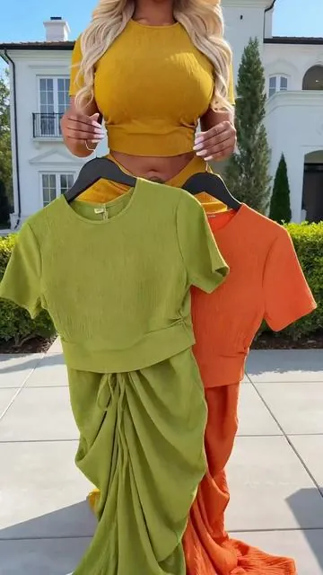Summer elegant two pieces set#twopieceset #twopieceoutfit #2pieceset #summeroutfits #summersets #tiktokmademebuyit #spotlightfinds 