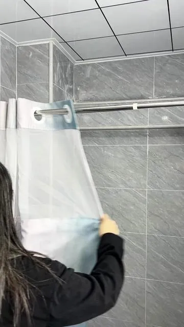 Transform your bathroom with sleek nohooks shower curtains!#bathroomgoals #home #showercurtain #tiktokshopcreatorpicks 
