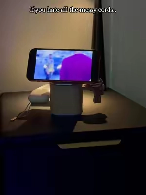 Don’t buy this unless you hate messy cords all over your nightstand 🙅♂️ #WirelessChargingStation #AppleAccessories #NightstandOrganization #tiktokshopfinds 