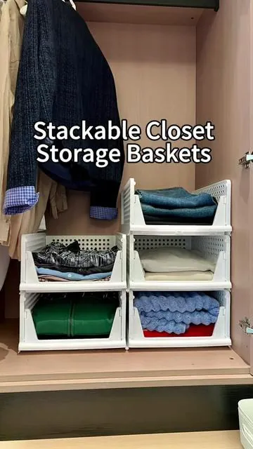 No assembly closet organizers, sturdy, easy pull-out design to keep your closet perfectly tidy.#homeessentials #homeorganization #closetorganization #storage 