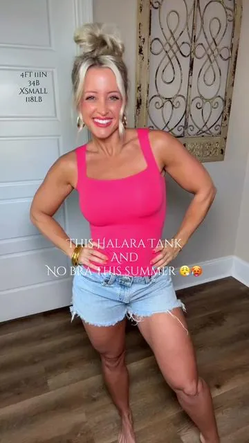This Tank means NO BRA! Built in bra! 🥵😮‍💨 #halara #halaraeveryday #halaratank @Halara_official @Halara Glam 