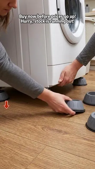 Stop Washing Machine "Vibrating & Moving"! Anti-Vibration Pads Reduce Noise & Scratches, Protect Your Floor！Universal Anti-Vibration Washing Machine Pads | Non-Slip, Noise-Reducing & Shock-Absorbing Feet for Washer, Dryer & Refrigerator | Floor Protector 4-Pack#tiktokmademebuyit #fyp #tiktok #SummerVibes #lifetips 