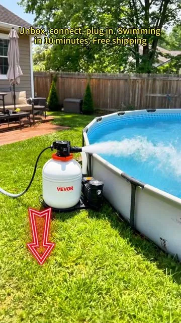 Extend your pool’s life by years — VEVOR removes abrasive particles before they damage your liner. 🛡️🏊 #VEVOR #SandFilterPump #LinerProtection #AbrasiveRemoval #LongerPoolLife