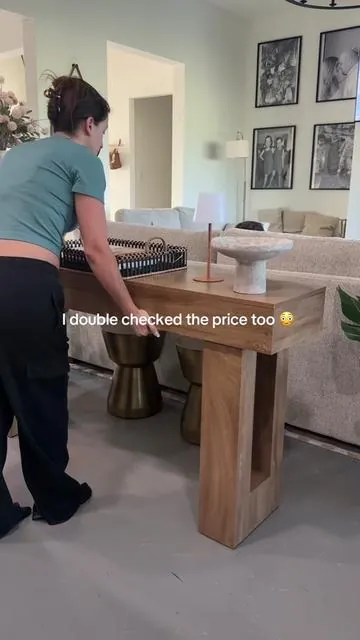 I was fully expecting this to be overpriced… but nope. Clean, modern console table that looks high-end without the high-end price tag. Perfect behind the sofa or in an entryway.
Yeah I double checked the price too 😭
 #affordabledecor #consoletable #sofadecor #homedecorideas #summervibes 