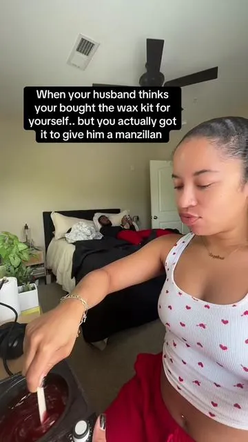 Why would I let him go get it done when I can do it myself?! Girls, go ahead and get one for you & your man too 😉 #manzilianwax #fyp #tiktokshop #gothim #theholmessweethome 