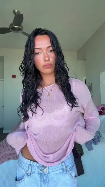 wearing a medium 