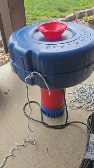 pond fountain off tik tok shop. works great. keeps your pond or lake healthy. #pondfountain #pond  #tiktok #tiktokshop 