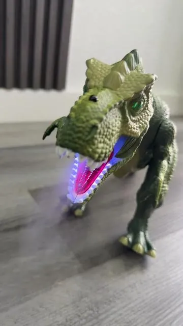 Remote Control Dinosaur Toy with Spray Mist Walking T-Rex LED Lights Roaring Sound RC Jurassic Dino for Kids Boys Girls Gift Interactive Play Engaging Fun#dinosaur #toys #tiktokshop 