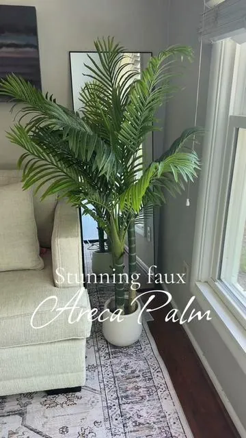 These faux Areca palms are stunning!  Limited time sale! #home #homedecor #palm #patiodecor #porchdecor 