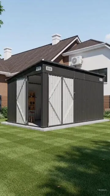 Tired of outdoor clutter? Discover the Aoxun Modern Outdoor Storage Shed! 💪 Built with durable galvanized steel, it's perfect for stashing your tools, bicycles, and patio essentials. Choose from multiple sizes and enjoy secure triple lockable doors for peace of mind. Plus, the sloping roof and stable base are designed for reliable outdoor use. Easy setup with an illustrated guide makes organizing your space straightforward. Tap to shop and upgrade your home & patio organization! #OutdoorStorage #StorageShed #HomeOrganization #PatioLife #AIGC #Moras
