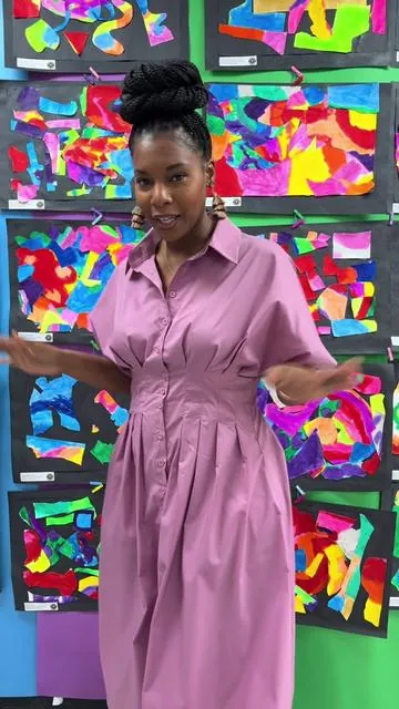 Art Show time!!! So proud of my students. They were proud of themselves too. That’s always my goal.  #artteacher #teacher #teacherlife #tiktokshop #shirtdress 
