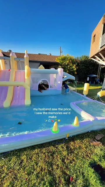 This is cheaper than trying to entertain kids all summer long! 🙌🏼  #summer #bouncehouse #summerdays #toddlermom 