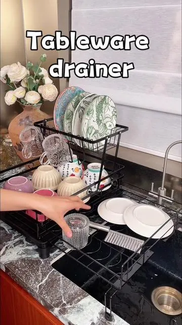 It was time to an upgrade 🥰👏👏#dishorganizer #dishwasherhack #dishrack #kitchenhack #kitchendrainrack 