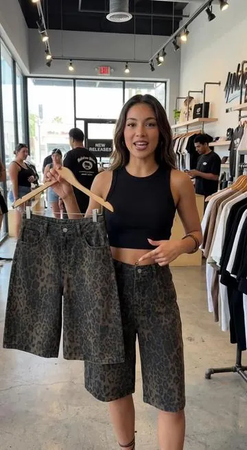 Trendy New Leopard Print Denim#ootdfashion #ootd #summervibe #genderlessfashion #affordablefashion 