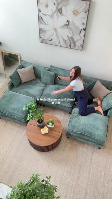 Ive never been so impressed with an online purchase truly!! no velcro arm rests, actual back support & the price?! I thought it was too good to be true but here she is 😍 #cloudcouch #couch #sectionalcouch #sectional #homefinds 