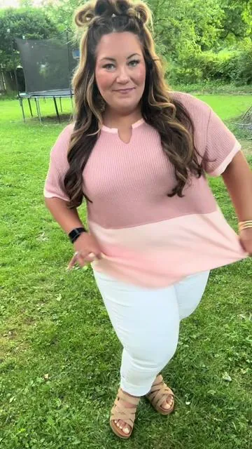 Apricot Pink! 😍😍 #shortsleeves #waffleknit #shortsleeveshirt 