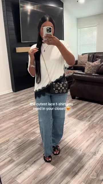 love this shirt😍 outfit:@TikTok Shop Official @target @Louis Vuitton #fyp #xyzbca #ootd #laceshirt #summer 