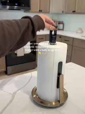 why is this paper towel holder actually genius 😭✨ the weighted base + built in sprayer just makes kitchen cleanup feel way more satisfying lol

#kitchenmusthaves #CleanTok #cleaninghacks #homefinds #kitchengadgets 