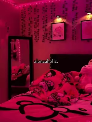 I like being alone 🙃. #roomdecor #aestheticroom #girlyvibes #cozyroom #🎀 