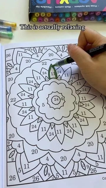Relaxing time 💚💙♥️#coloring #colornumber #coloringbook #adultcoloring #stressrelief #markers #artistsoftiktok #colorbynumber 