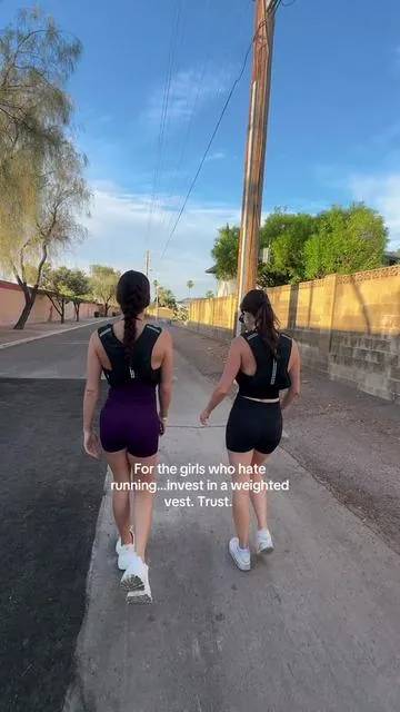 Upgraded hot girl walk 🙂‍↔️🙂‍↔️ #weightedvest #hotgirlwalk 