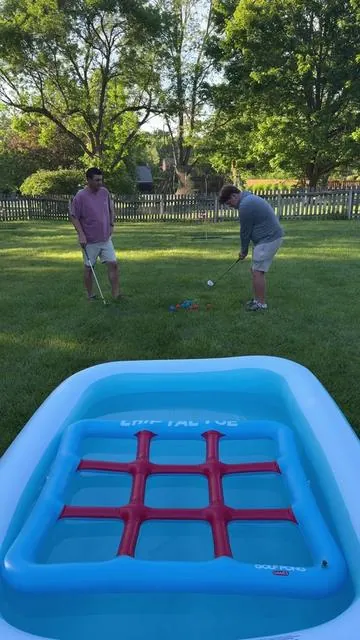 Chip Tac Toe⛳️Dad vs Caleb🔥👀 @Golf Pong Games  #golfaddict #golf #backyardgolf #golfchallenge #golflife