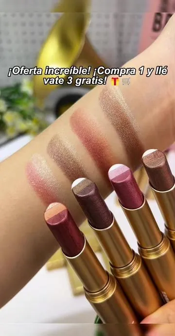✨ Barra de sombras de ojos de 3 tonos: ¡Aplica, difumina y listo! ¡Resistente al agua y fácil de llevar! 💖 #Affordablemakeup #eyeshadow #3ColorEyeshadow #LazyMakeup#SummerVibes  