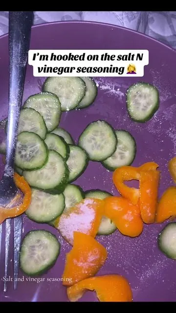 A late night health snack #cucumber #saltandvinegar #seasoning @Pork King Good 