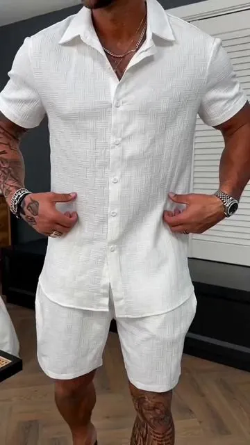 Soft, breathable summer sleepwear🌞😴#twopieceset #pjs #sleepwear #mensclothing #summerfit 
