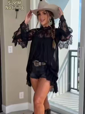 This sheer black lace mini dress is the ultimate edgy romantic statement piece! 🖤 `#LaceDress #SheerStyle #BlackLace #NightOutOOTD #GothicChic`