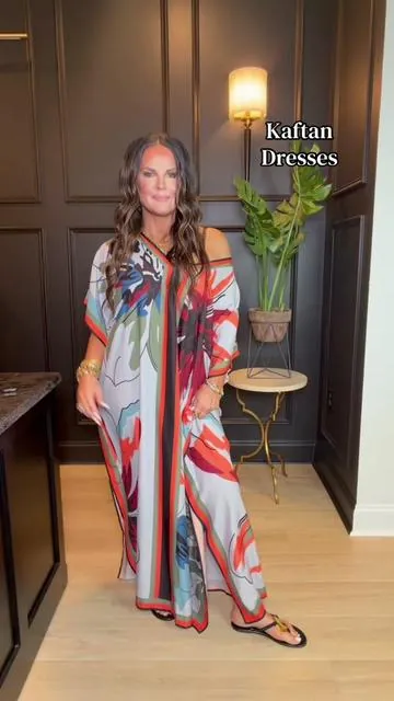 In love with this kaftan dress. Wear it at parties & also as a swimsuit coverup. #fyp#kaftandress #maxidress #maxidress #fashiontiktok 