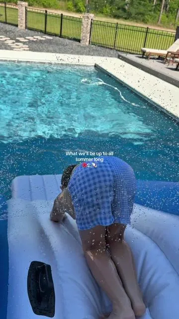 This and the UV at a 9 😎 #summer2026 #summeractivities #pooldays #waterslide #kidsactivities 