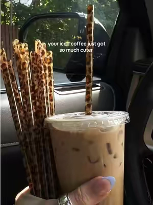 runnn while this leopard is still in stock!!✨🐆🧋@brittyland #straws #reusablestraw #icedcoffee #drinktok #tiktokshopmemorialday drinkware, tumbler straw, iced coffee at home 