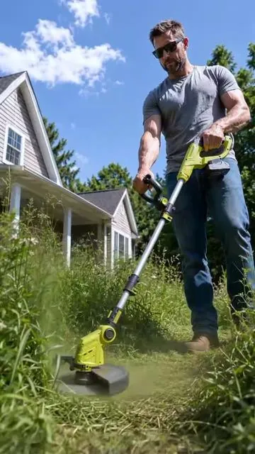 Tired of manual line pulling and jamming? This auto feed trimmer requires no manual line replacement, cuts smoothly without stopping. Cordless, lightweight and easy to hold. All-in-one for mowing, edging and corner cleaning. Physical weeding is safer, tidy your yard in 30 minutes, easy for the whole family! #YardWork #summervibes #tiktokshop #ai #clean 