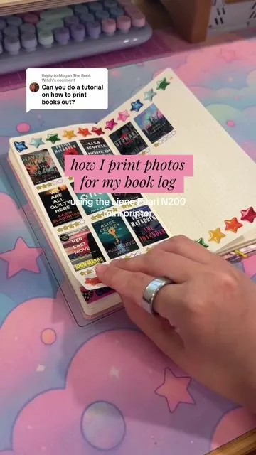 Replying to @Megan The Book Witch Here’s a quick look at how I print the photos! For reference, each book cover ends up measuring approximately 1.0” x 1.5”  #LienePearl #photoprinter #DIY #readinglog #booktok 