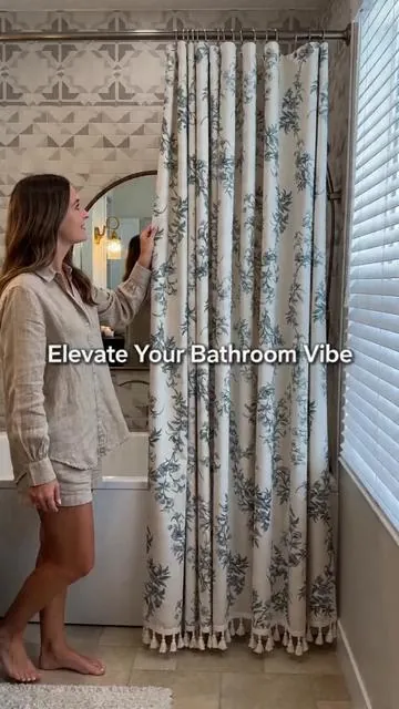 Check out this super cute shower curtain! It's called the Demo, and it features a beautiful, classic design with various floral elements. This curtain brings elegance and timeless style to any bathroom. I highly recommend it! Find it on TikTok Shop. #affordablehomedecor #bathroomneeds #laundryroommusthaves #diybabyshowergift #towelset #hometextile #showercaddyorganizer #linens #yasonicshowercaddy #showerstorage