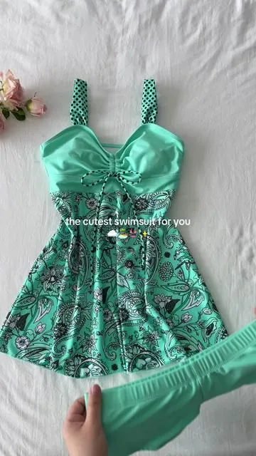 Wow 🤩The swimwear could hide my belly! #bikinu #swimsuit #beachwear #swimdress #usa