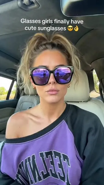 Cute AND fit over my glasses?? finally 😭 #fitoversunglasses #purple #polarizedsunglass #eyewearfashion #tiktokviral 