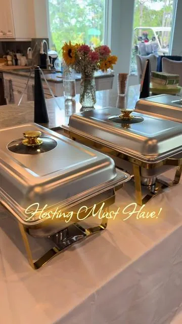 For Cold and Jot Food! This 4-pack buffet warming set makes hosting look instantly elevated while actually keeping everything hot for your guests. One of those adult purchases you’ll wish you bought WAY sooner. 🤍 #buffetset #hostingessentials #tiktokshopmemorialday #tiktokshopcreatorpicks #summervibes