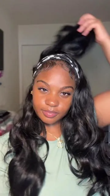 My first synthetic headband wig!  #syntheticwig #syntheticwiginstall #headbandwig #wigtok #wiginstallation 