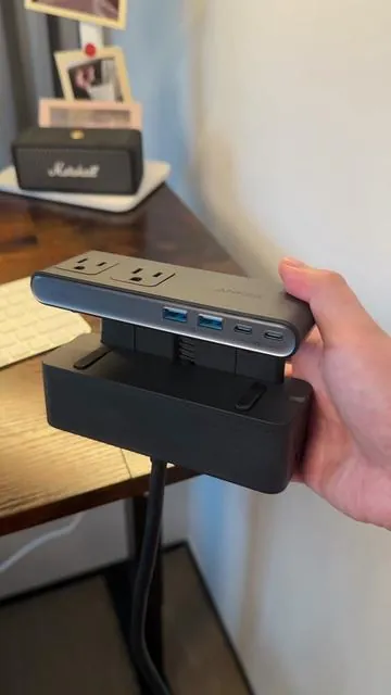 A 10-in-1 clamp-on desk power strip that can mount anywhere on your desk, with up to 70W fast charging so your setup finally stops looking messy. #powerstrip #chargingstation #desksetup #summervibe #surgeprotector 