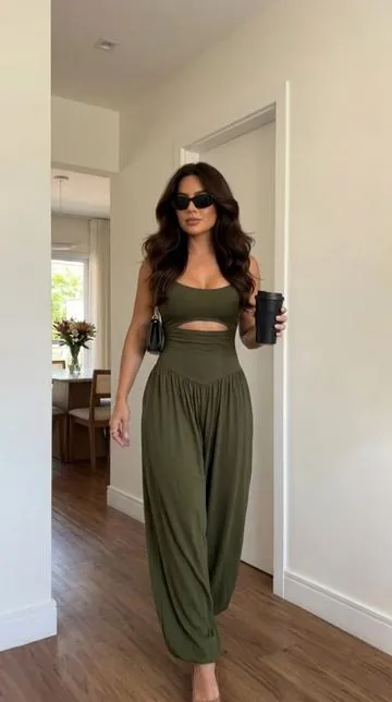 Ruched High Waist Lantern Cami Romper#ootd #fyp #summerjumpsuit #summerfashion #tiktokshopstockup 